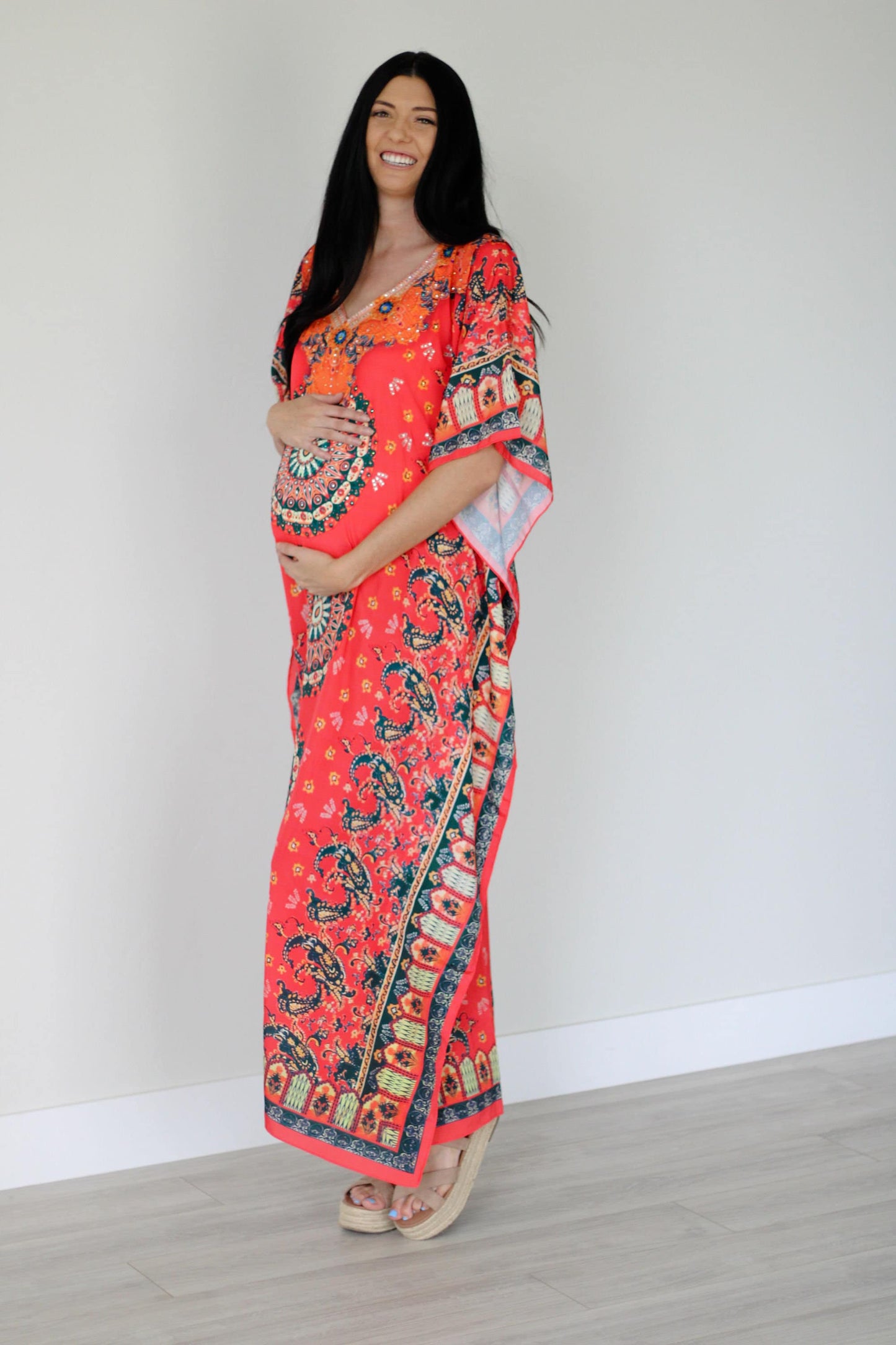Kaftan Dress, Summer Caftan For Women, Loose Maxi Dress, Silk