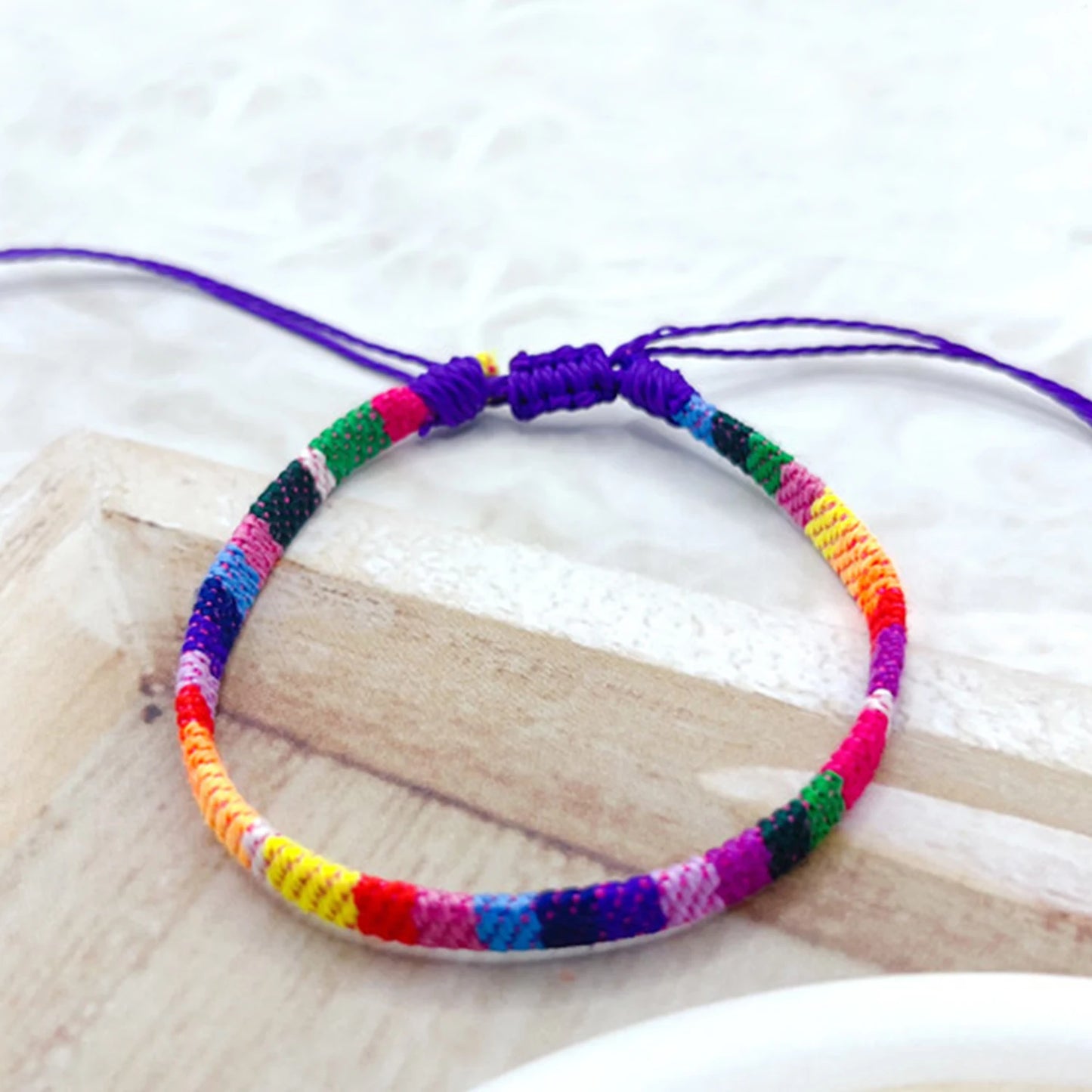 1Pc Retro Bohemian Cotton Linen Bracelet